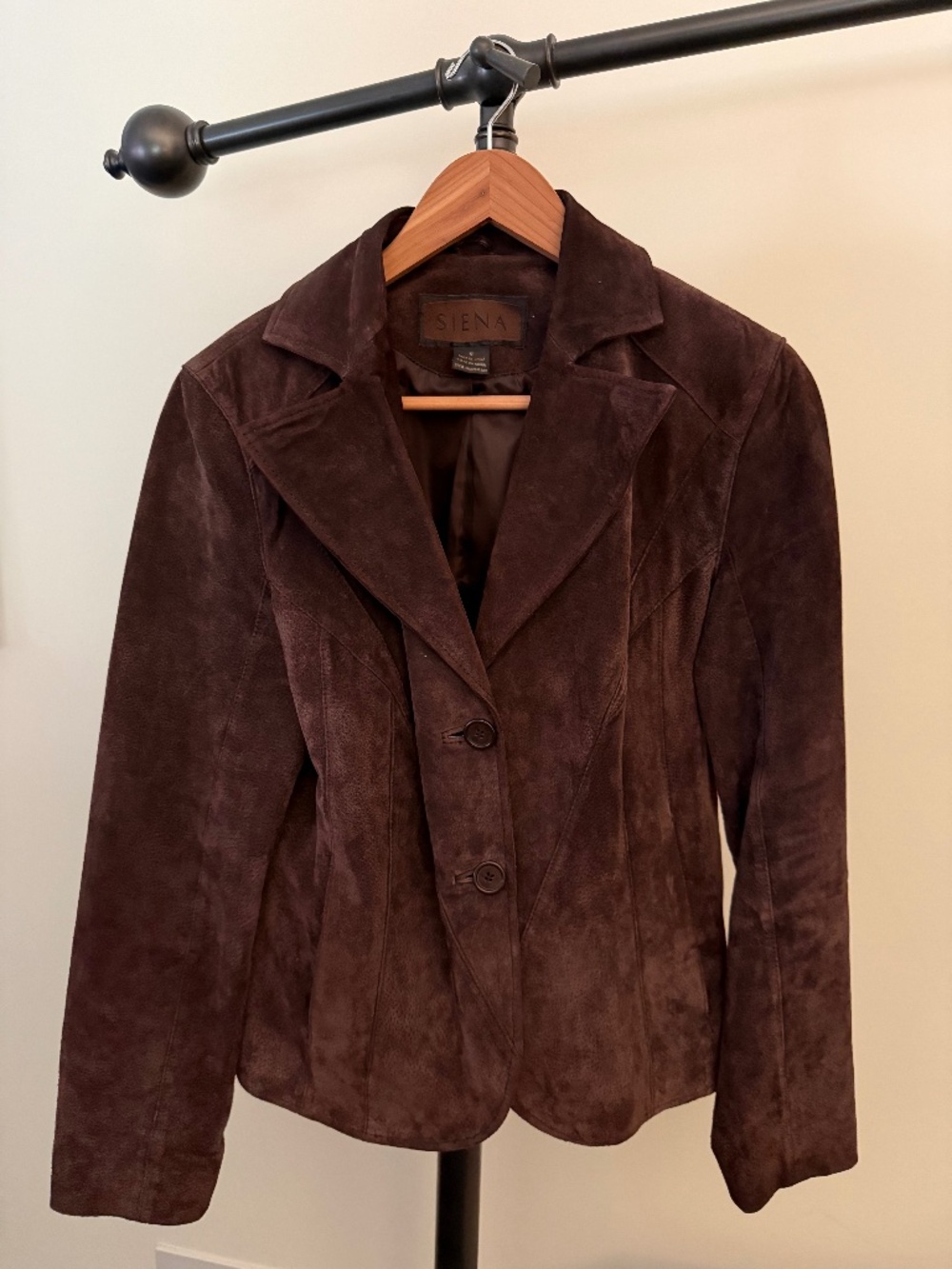 Siena Chocolate Brown Suede Jacket Retro Tailored Leather Blazer